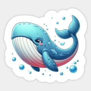 Cute Whale illustration Sticker